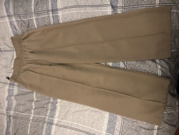 женские рваные джинсы: Bol kəsim Şalvar, rəng - Bej