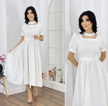 платье с белым воротником: Вечернее платье, Средняя модель, 3XL (EU 46)