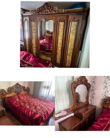 уловая кровать чердак: 2 односпальные кровати, Трюмо, Шкаф, 2 тумбы, Малайзия, Б/у