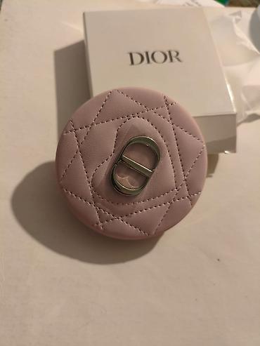dior çanta: Dior dairəvi kompakt güzgü - Rəng: açıq pudra-çəhrayı - Material — 2