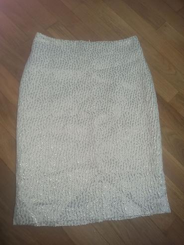 mini etek: Ağ rəngli zərli ətək Ölçü: 38 2 dəfə geyinilib - Model: qələm (pencil) — 2