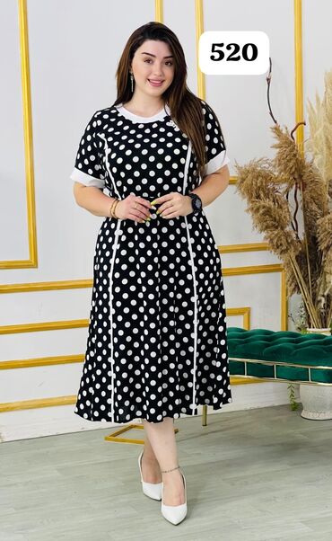 Шорты: Qara rəng üzərində iri ağ xallı midi don - Dizayn: Klassik polka-dot