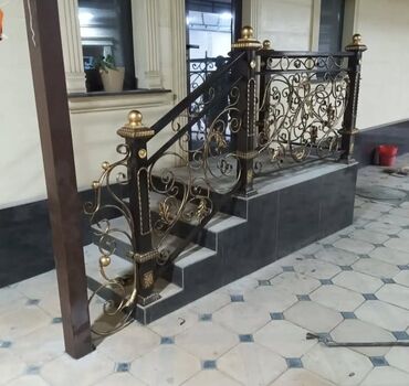 Готовые перила: Готовые перила, Материал: Кованное железо, Для лестницы, Новый — 20