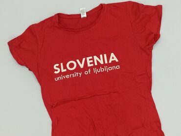 białe t shirty z czerwonem napisem: T-shirt damski, M