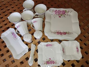 Çay dəstləri və servizlər: Çay dəsti, rəng - Ağ, 6 nəfərlik, Türkiyə