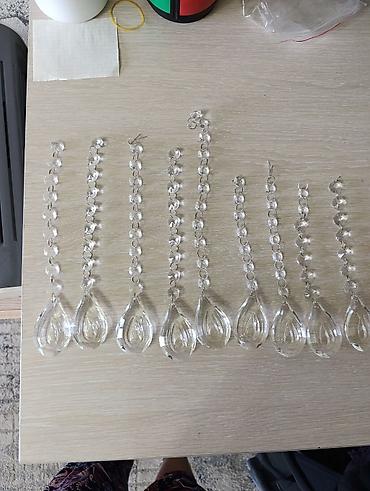 Аксессуары для осветительных приборов: Продаю подвесные плафоны белого цвета- 7шт,и висячие стеклянные — 8