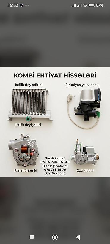 Kombi ehtiyat hissələri paketi Tərkib: - İstilik dəyişdiricisi (iki lalafo.az -da Kombi ehtiyat hissələri paketi Tərkib: - İstilik dəyişdiricisi (iki