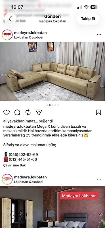 Divanlar: Yenidir 1500 alinib tecili satilir 500 isteyen endirim olunacag - — 3