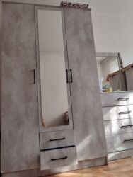 тумба помощник: Уктоочу бөлмө гарнитуру, түсү - Боз