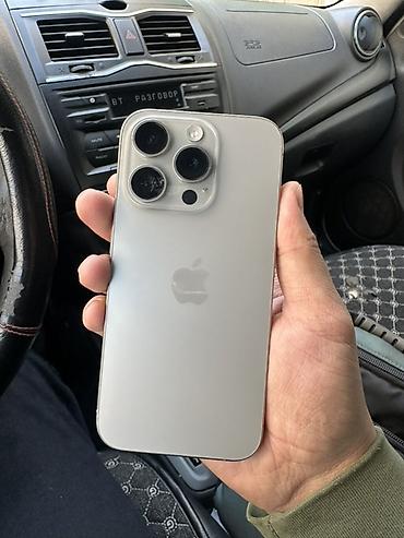 Apple iPhone: IPhone 15 Pro, Б/у, 256 ГБ, Серебристый, Чехол, Кабель, 80 % — 1