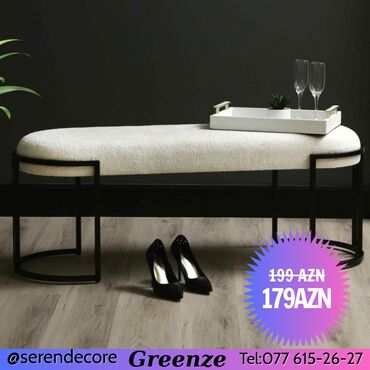 Skameykalar, lavoçkalar: Məhsul: Metalkarkaslı dəri/tekstil oturacaqlı skamya modelləri - — 1