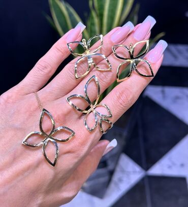 Zərgərlik dəstləri: Tiffany, Sarı qızıl, 585 Əyar — 10