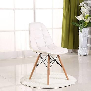 табиретка: Стул Eames экокожа 82х54х46 белый Обеденный стул Стул для офиса Eames — 5