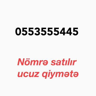 ev telefon nömrələri: Nömrə: ( 055 ) ( 3555445 ), Yeni