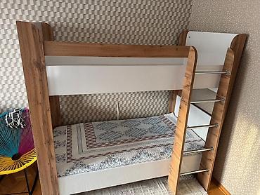 Uşaq mebeli: Oğlan və qız üçün, İşlənmiş, Çarpayı, Matras ilə, Siyirməsiz, Laminat — 3