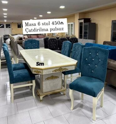 Uşaq masaları: Qonaq otağı üçün, Yeni, 6 stul