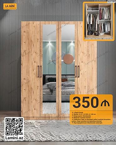 mini projektor: LA MİNI 4 qapılı dolab - Kod: 5389 - Ölçü: D 47 × H 200 × E 160 sm - — 1