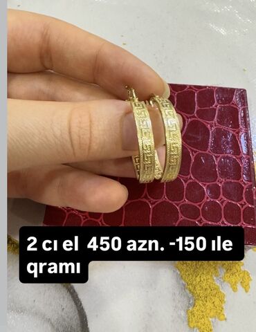 halqa sirqalar: Sırğa, Versace, Sarı qızıl, 585 Əyar, Ödənişli çatdırılma