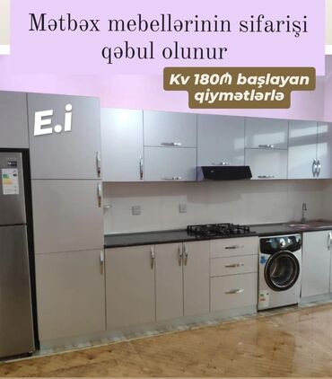 kiçik mətbəx mebelləri: *Mətbəx mebellərinin Sifarişlə Hazırlanması* 1Kvadrat metri ⤵️