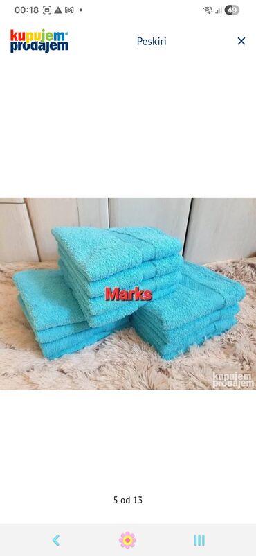 Peškiri: ??Pamucni peskiri jednobojni??Dimenzije peskira : 50x90Cena: Paket 12 — 8