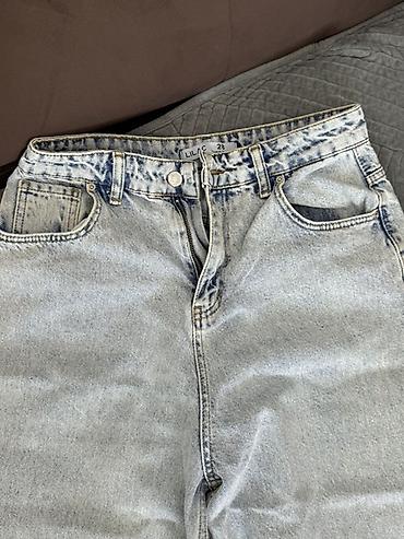 джинсы baggy: Джинсы, Прямые, Высокая талия, Вареные — 1