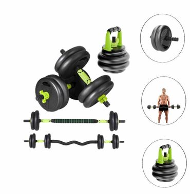 qantel dəsti: Qantel, ştanq,gira, platsik qantel, dumbell, 💻 5+5 kg - aylıq