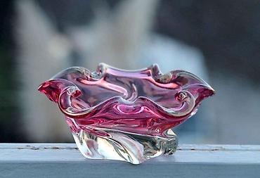 Ostali kućni dekor: Murano, ručno duvano RUŽIČASTI KRISTAL pepeljara 750gr. Murano — 5