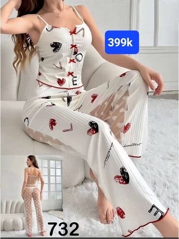 женские слипоны больших размеров: Пижама, Корея, С кружевом