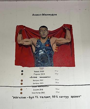 кубок чм: Настенные росписи «Олимпийские чемпионы Кыргызстана» для спортивного — 1