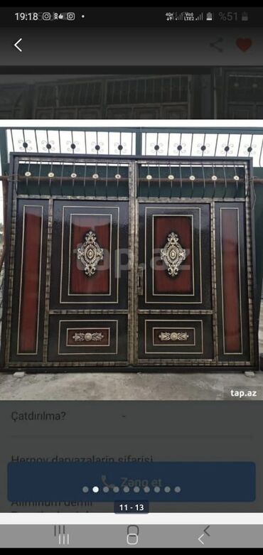 Həyət darvazaları: Yeni Həyət darvazası, 3 m, Mexaniki, Qapı ilə, rəng - Ağ, Kredit yoxdur, Ödənişli quraşdırma, Rayonlara çatdırılma, Ödənişli çatdırılma — 10