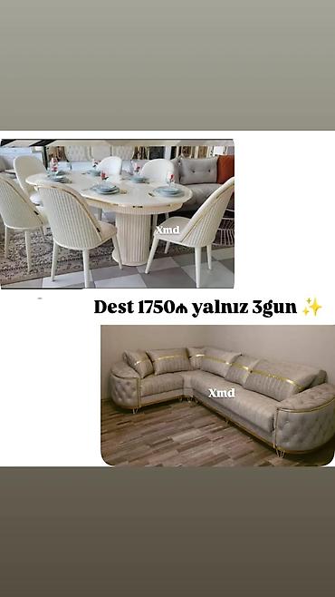boyama seti: MDF boyalı yemək masası və 6 ədəd stul dəsti - Ölçü: 1×2 m - — 5