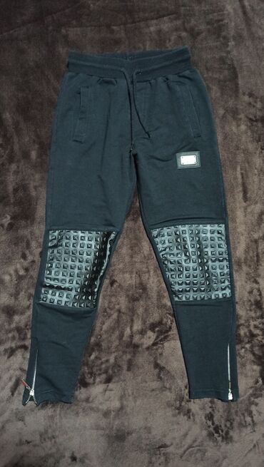 мужские зимние штаны: Джинсы и брюки, цвет - Черный, Б/у