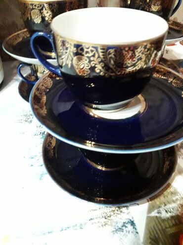 Идиш-аяк: Винтажные чайные пары ленинградского фарфоровой завода.6 чашек и 6