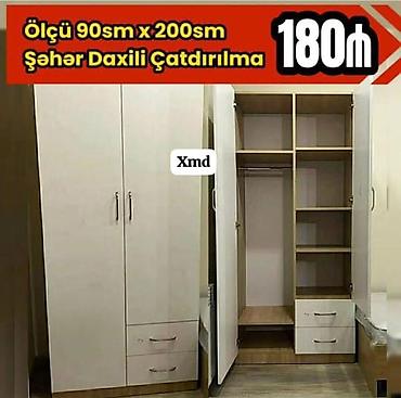 armada mebel: İkiqapılı paltar şkafı - Ölçü: 90 sm x 200 sm (şəkildə göstərilib) - — 1