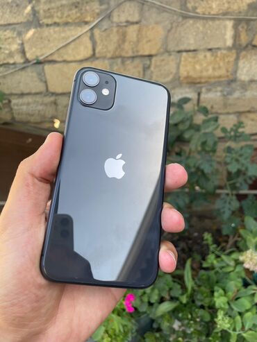 Apple iPhone: IPhone 11, 128 GB, Qara, Zəmanət, Simsiz şarj, Face ID