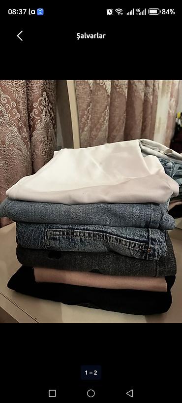 Qadın geyimləri: Şalvar, Dilvin, M, L, XL, rəng - Ağ — 2
