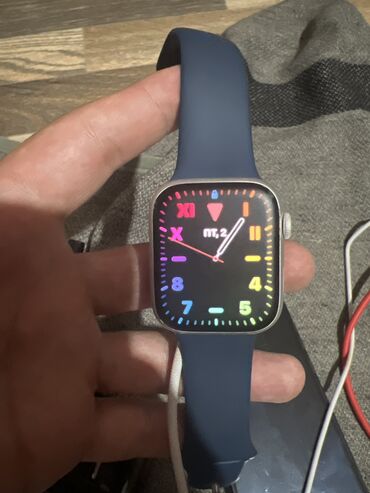 apple watch бишкек цена: Apple Watch series 9 45mm Синяя гроза АКБ 100% состояние нового Без