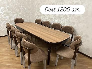 Yemək otağı mebel dəsti Tərkib: - Uzun, oval künclü yemək masası - 10 lalafo.az -da Yemək otağı mebel dəsti Tərkib: - Uzun, oval künclü yemək masası - 10