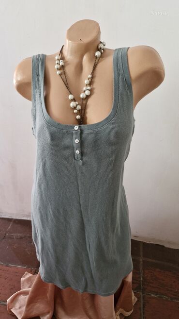 haljine sa dugmicima: XL (EU 42), Pamuk, Jednobojni, bоја - Maslinasto zelena