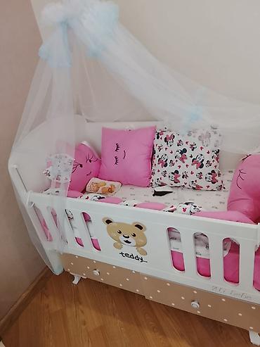 bar stoykasi: Uşaq beşiyi – “Teddy” dizaynlı - Material: ağ rəngli taxta karkas — 6
