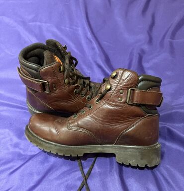 женские ботинки с мехом: MCP brendi kişi iş/trekkinq çəkmələri - Material: qalın təbii dəri