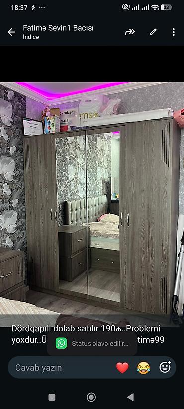 Dördqapılı dolab satılır 190₼. Problemi yoxdur. Ünvan lalafo.az -da Dördqapılı dolab satılır 190₼. Problemi yoxdur. Ünvan