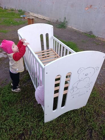 детская кровать: Детская кроватка с рисунком мишки «sweet bear» - Материал