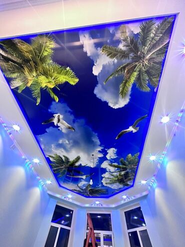 Натяжной потолок: Натяжной потолок 3D потолки, Глянцевое, Матовое Бесплатная консультация, Бесплатный замер, Демонтаж — 4
