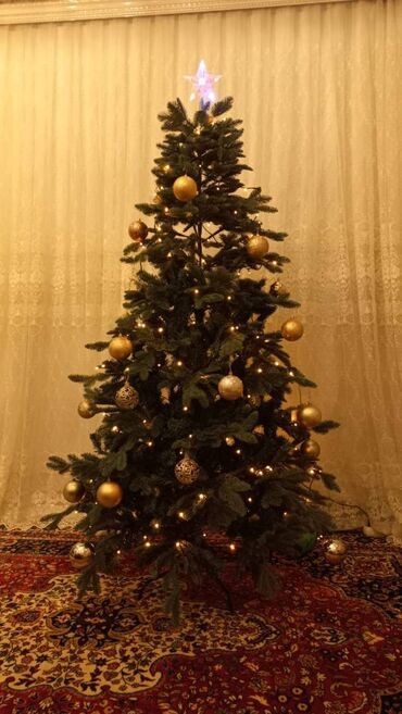 yeni il sufre dekoru: Şam ağacı 180 sm, İşlənmiş