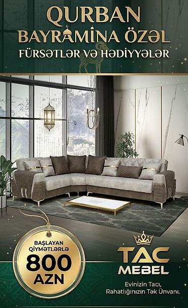 kunc divanlar 2019: Tac Mebel künc divanları – şəxsi modellər - Elegant dizaynlı L — 4