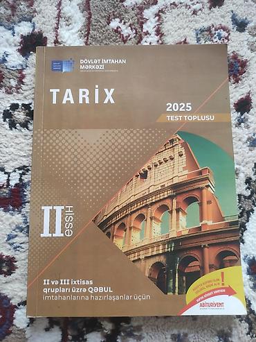 Kitablar və jurnallar: Məhsul: “Tarix – 2025 Test Toplusu”, II hissə Nəşriyyat/İnstitut — 1