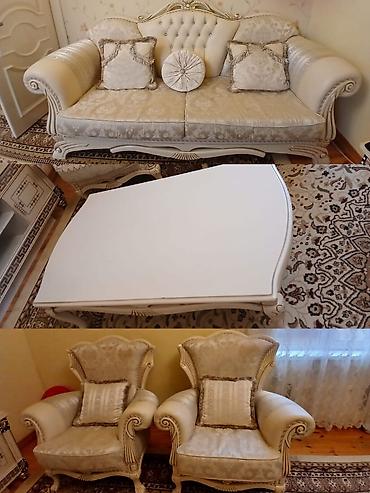 divan parcalari: Klassik üslubda qonaq otağı dəsti - Tərkibi: 3 nəfərlik divan, 2 ədəd — 1