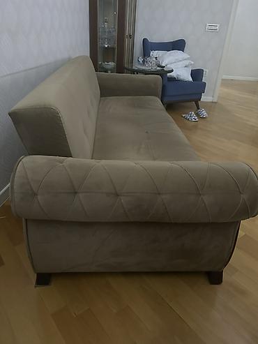 Divanlar: Mebel: 3 nəfərlik geniş divan - Rəng: açıq qəhvəyi/bez - Material — 4