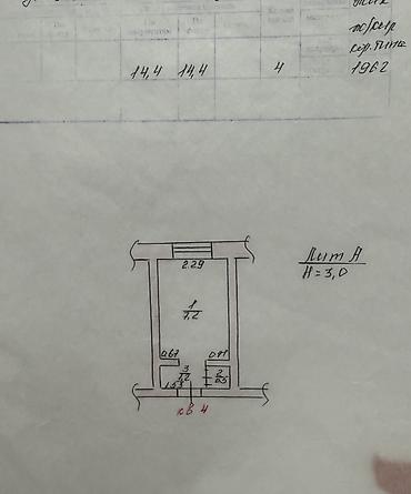 общега: 1 комната, 14 м², Гостиничный тип, 1 этаж — 1